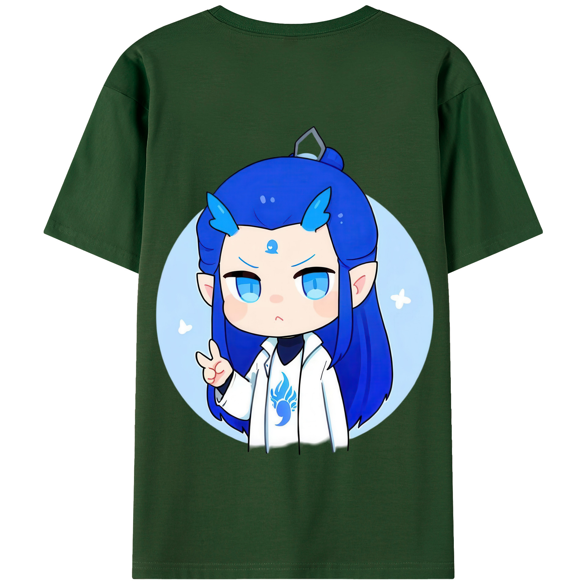 （画像用） Ne Zha 2 ナタ 魔童の大暴れ 綿100％半袖Tシャツ（背面プリント）